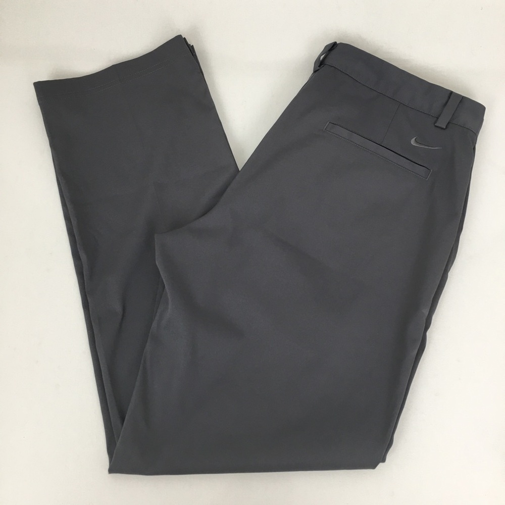 Nike Golf Pants Mens 34x30 Dri-Fit Gray Flat Front Performance Trousers Athletic - Picture 11 of 12